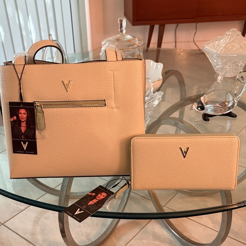 Chic Tan Tote Bag and Wallet Set
